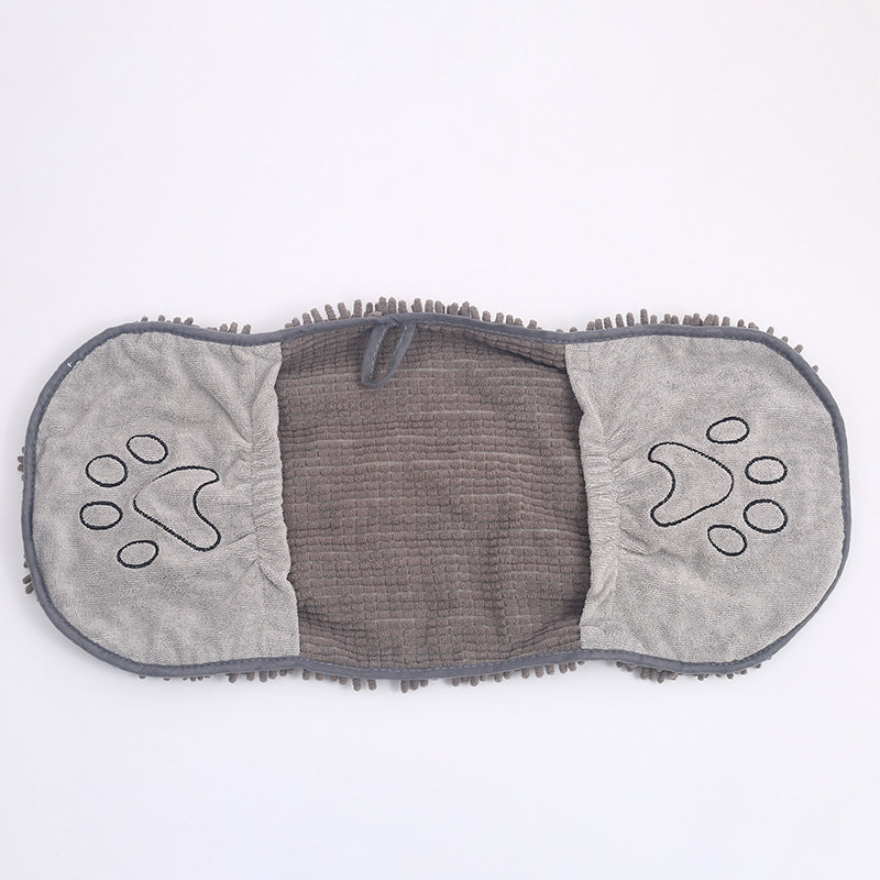 Chenille Bath Towel for Dogs in Grey