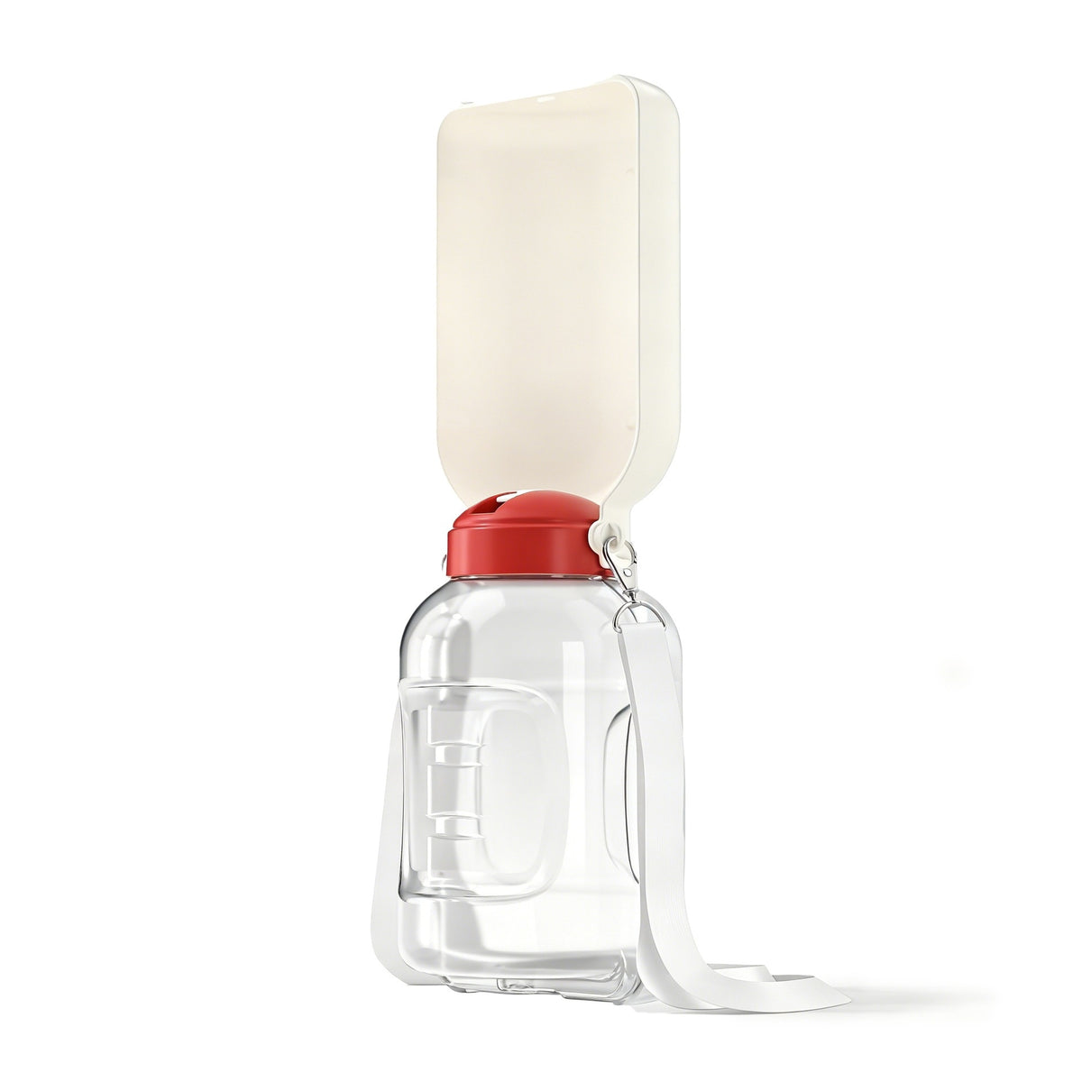 Portable Dog Water Bottle with Food Bowl in Green and White
