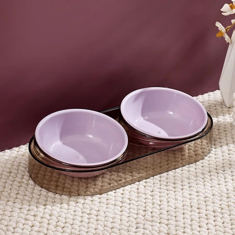 Transparent Double Bowl for Dogs