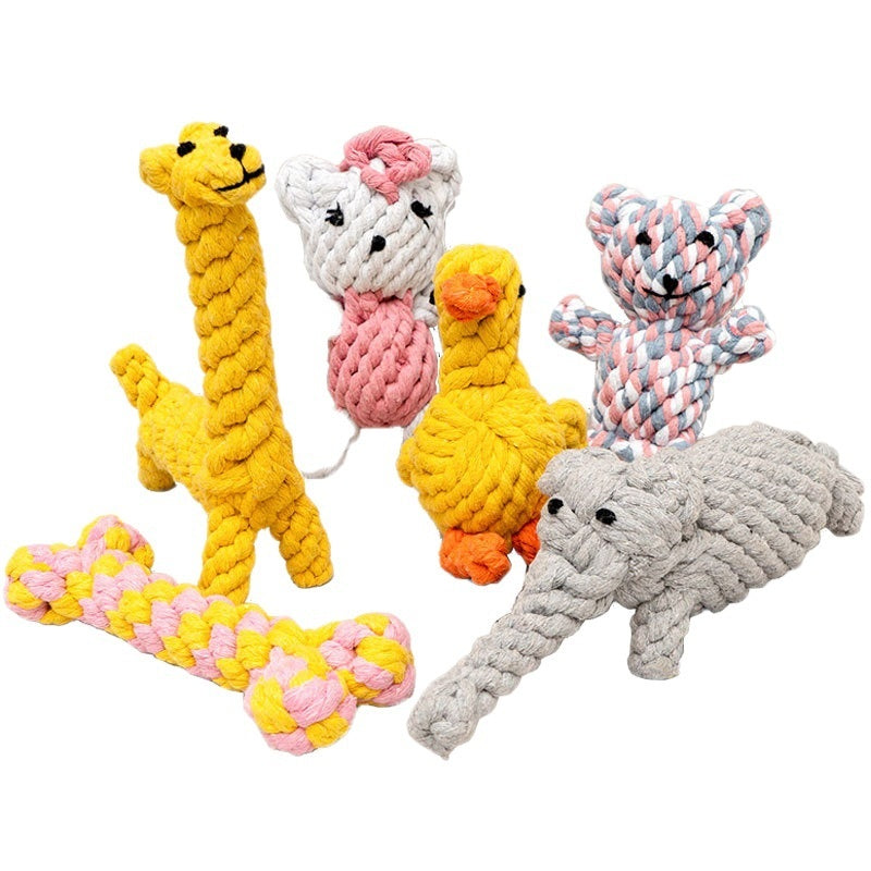 Rope Chew Toy With Knotted Animal Shapes