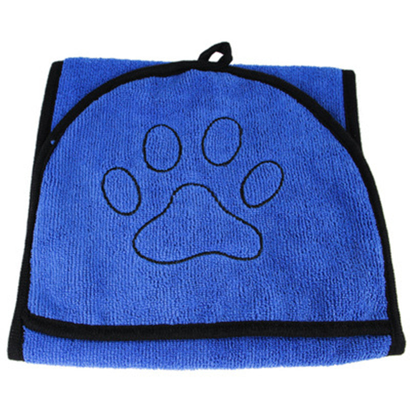 Absorbent Dog Bath Towel in Blue, Grey & Green