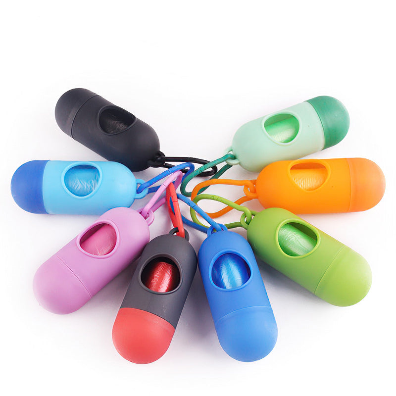 Poop Bag Dispenser With Hook in Multiple Colors