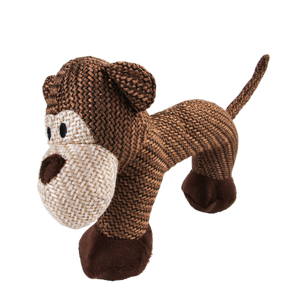 Large Squeaky Plush Dog Toy Puppy & Monkey