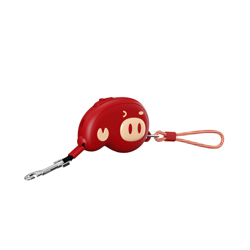 Portable Retractable Dog Leash with Pig Design