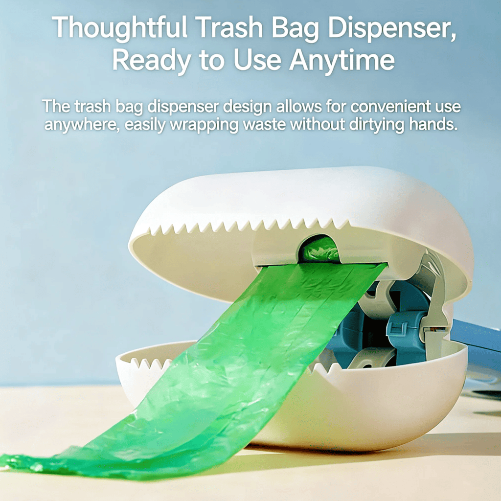 Portable Dog Waste Pickup Tool in Orange and Blue