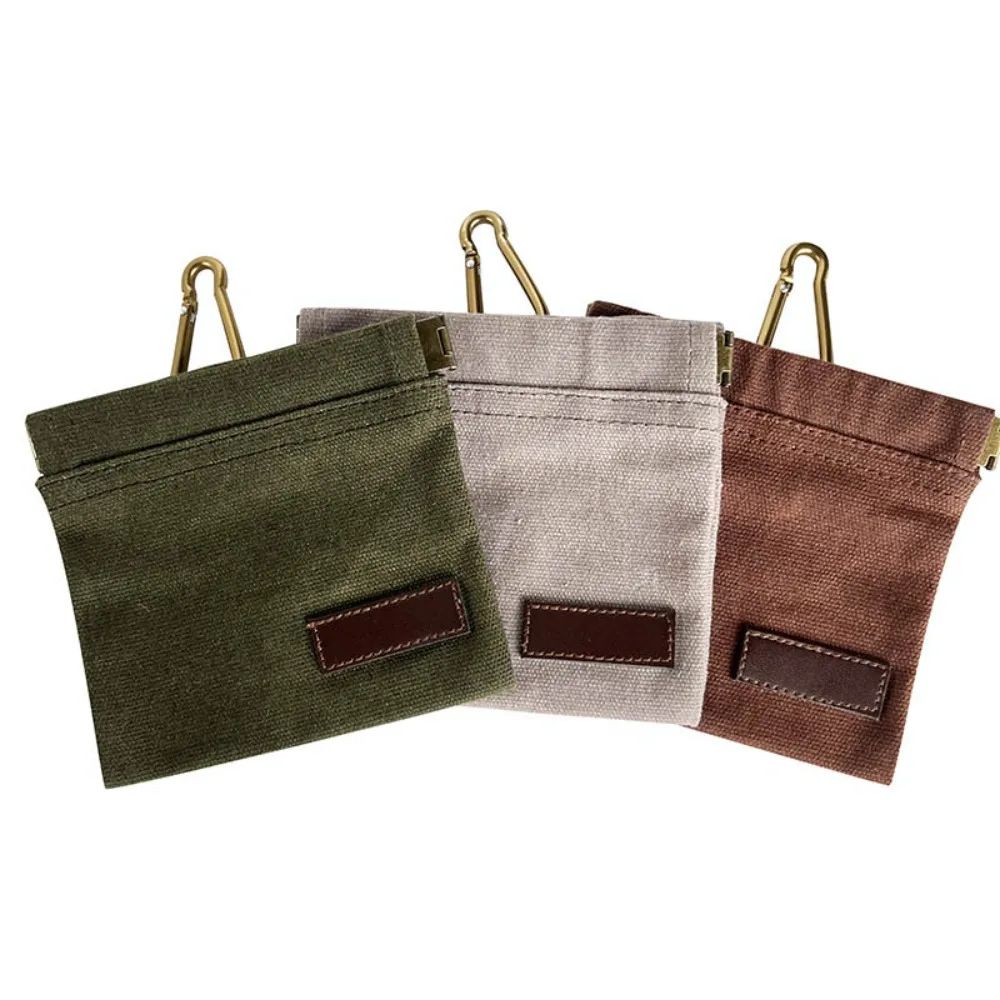 Portable Dog Treat Pouch With Carabiner in Gray, Brown, Green, Black