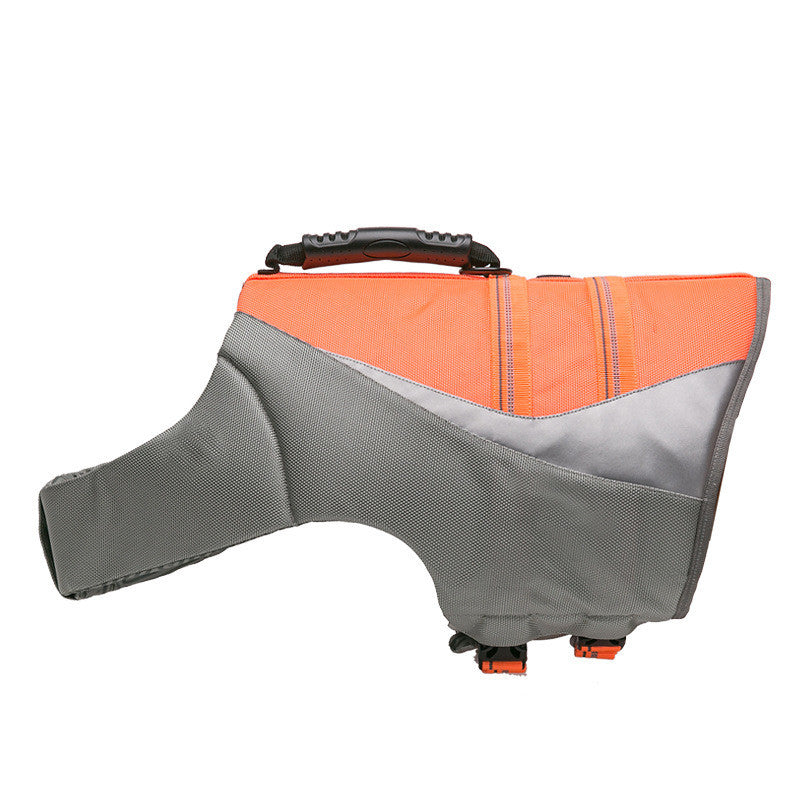 Reflective Dog Swim Vest in Orange and Green, XXS to XL