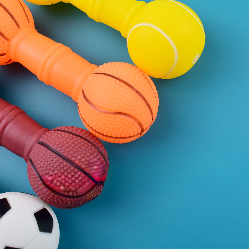 Football Squeaky Toy Dumbbell for Dogs