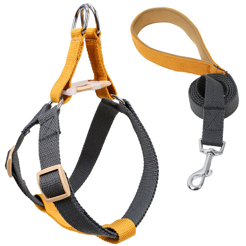 Color Drawstring Leash Vest-Style Dog Harness