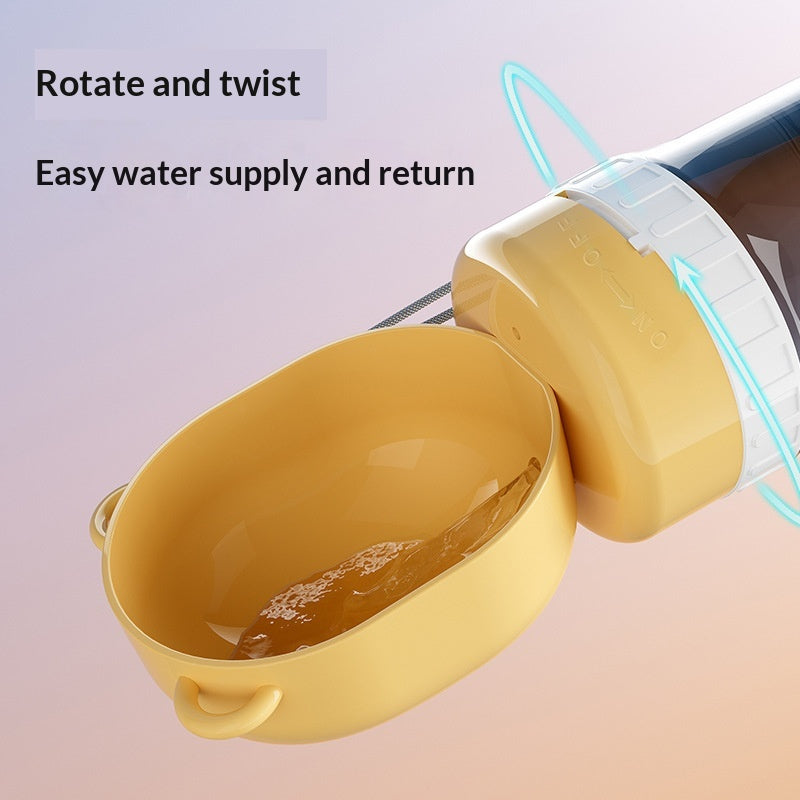 Portable Water Dispenser Bottle for Dogs in Gray and Yellow