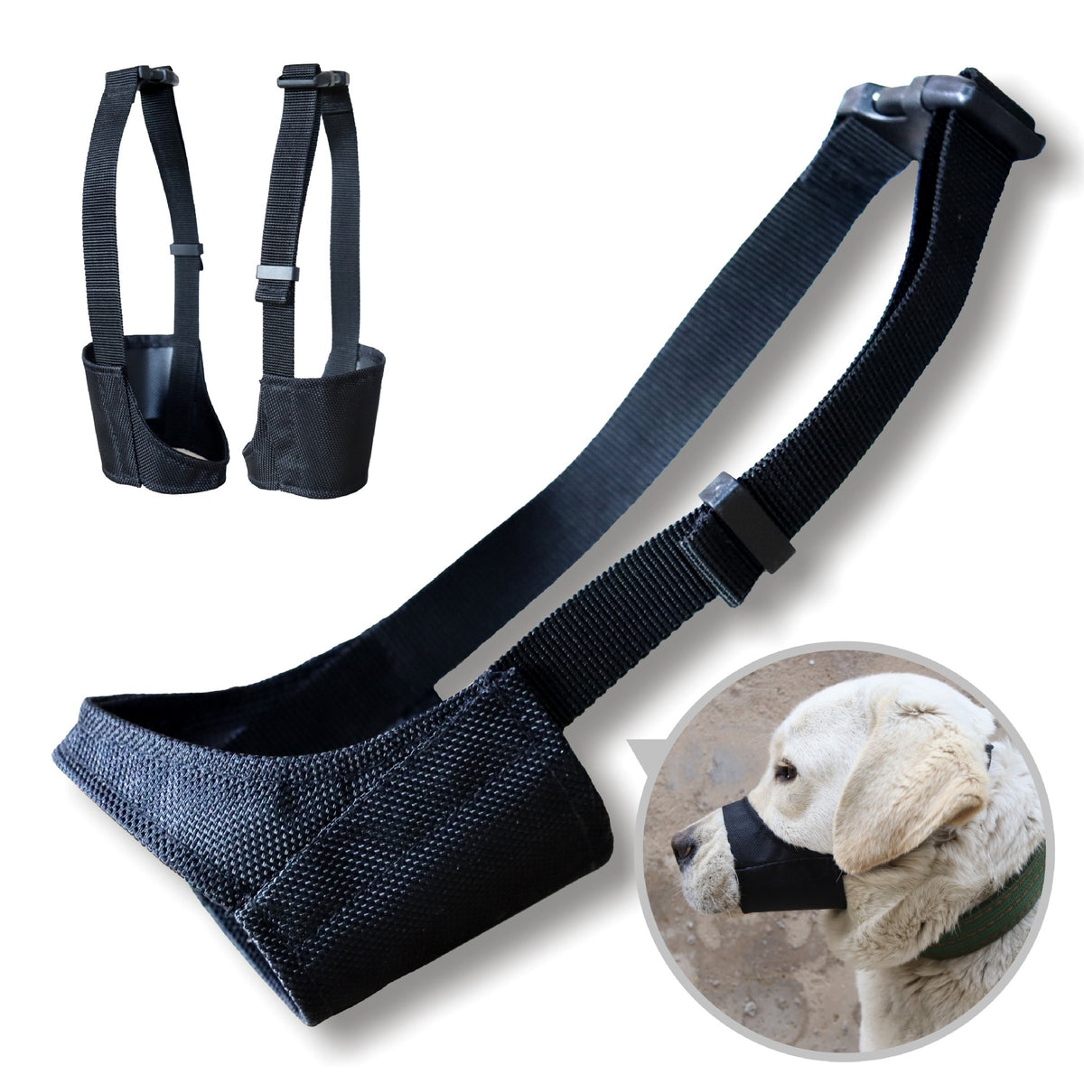 Black Breathable Dog Muzzle