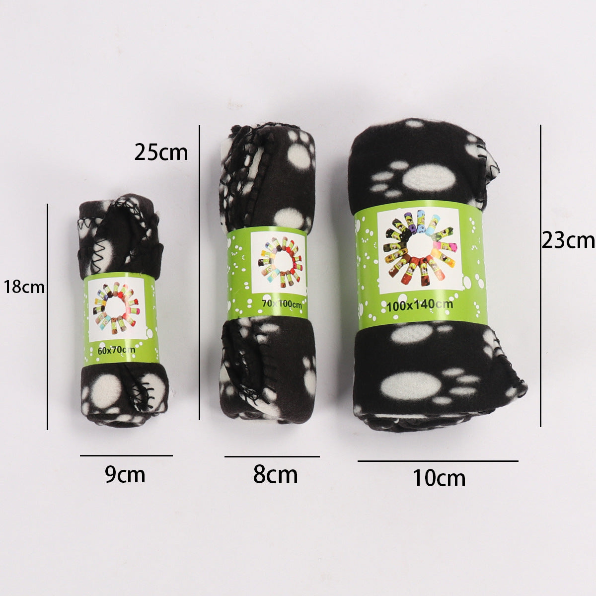 Dog Double-Sided Fleece Blanket with Paw Print