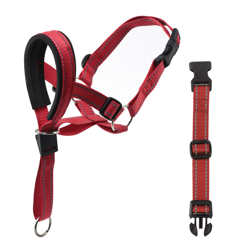 Padded Dog Head Halter in Red, Blue, Orange