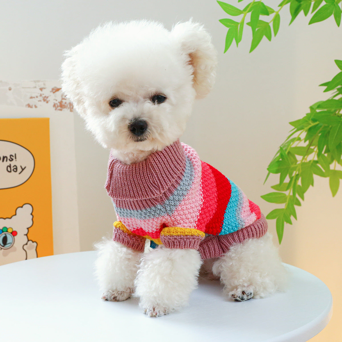 Striped Knit Sweater for Small Dogs
