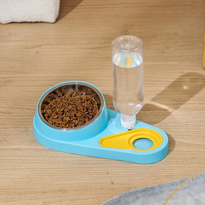 Food Bowl with Gravity Water Bottle Dispenser