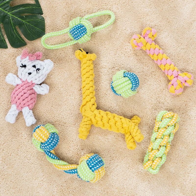 Rope Chew Toy With Knotted Animal Shapes