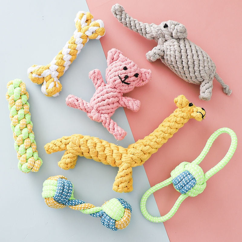 Rope Chew Toy With Knotted Animal Shapes
