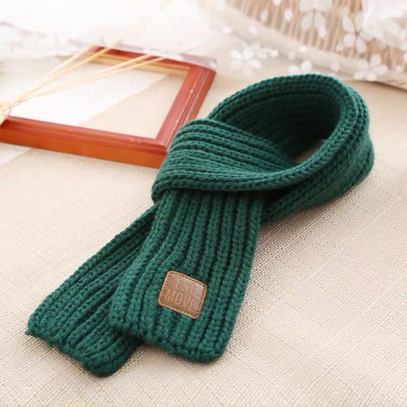 Colorful Dog Scarf in Blue, Red, Yellow, Green, and Ash