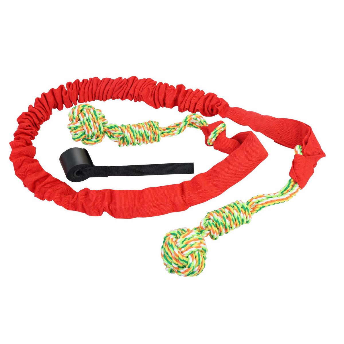 Dog Tug Rope Toy in Black, Gray, and Red