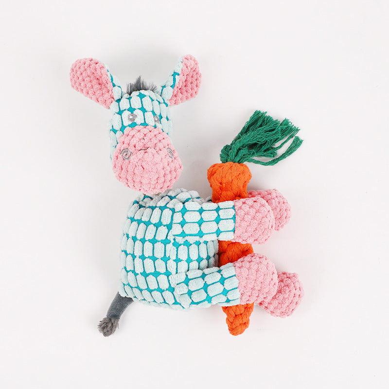 Funny Donkey Plush Dog Toy with Squeaky Sound