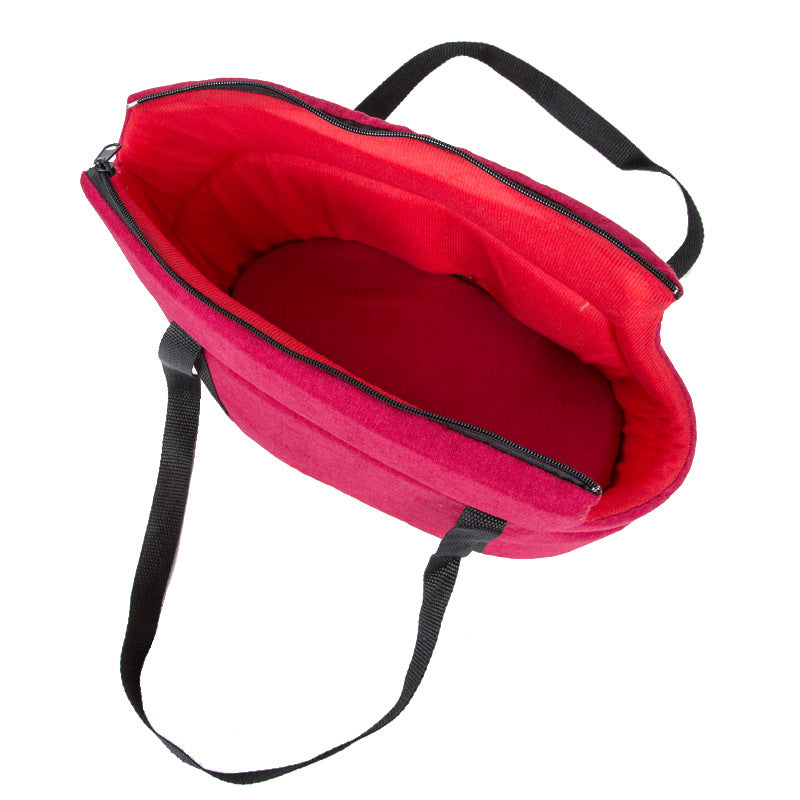Portable Dog Carrier Bag in Red, Gray & Black