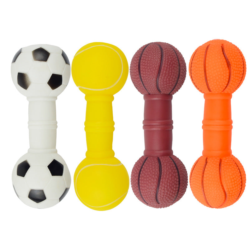 Football Squeaky Toy Dumbbell for Dogs