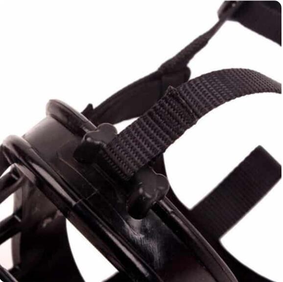Flexible Basket Dog Muzzle in Black and Red