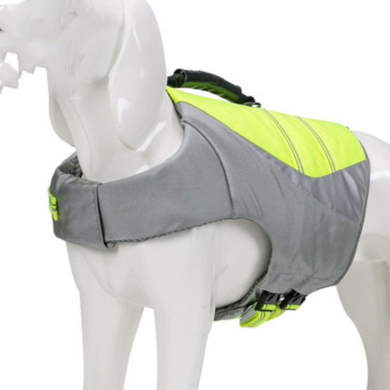 Reflective Dog Swim Vest in Orange and Green, XXS to XL