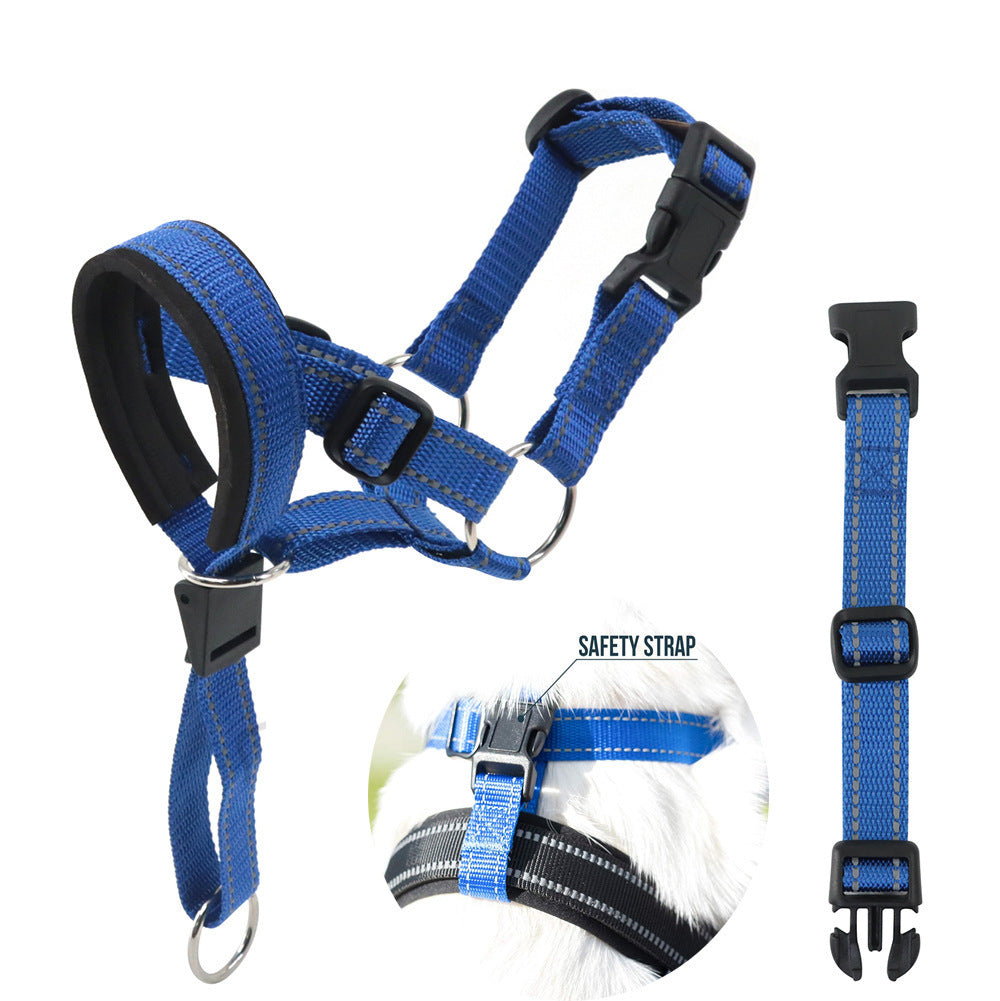 Padded Dog Head Halter in Red, Blue, Orange
