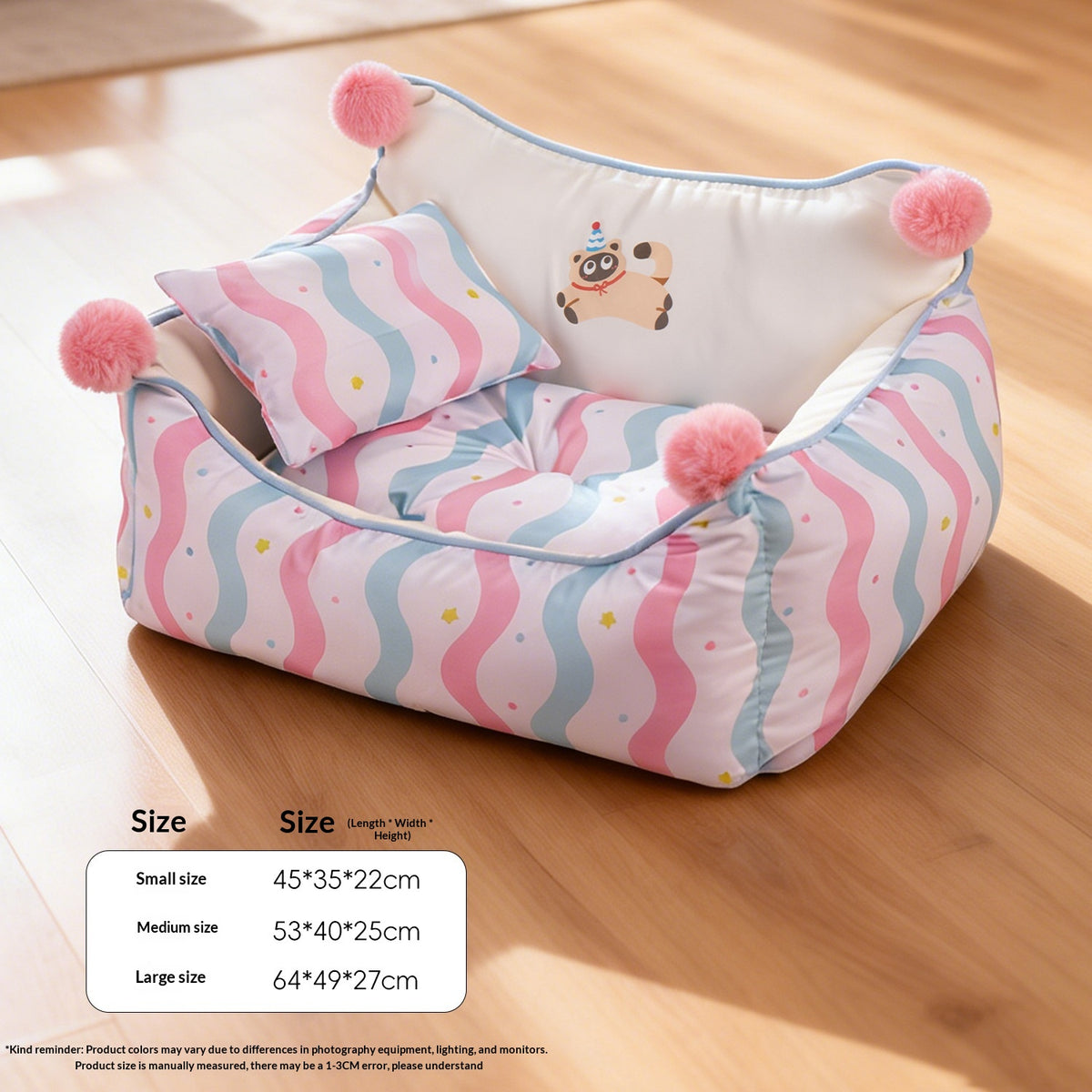 Striped Sofa Dog Bed, Multiple Sizes