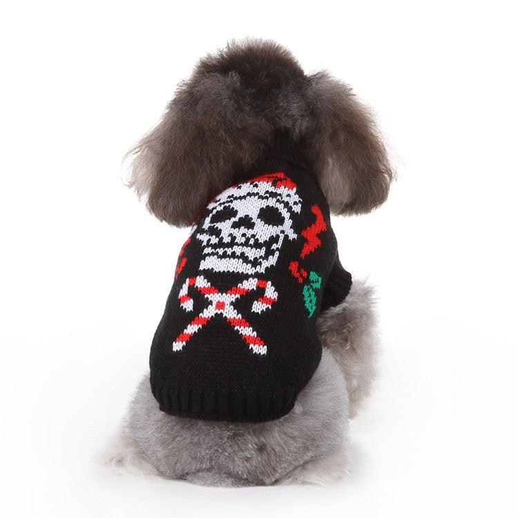 Winter Warm Black Skull Sweater Coat