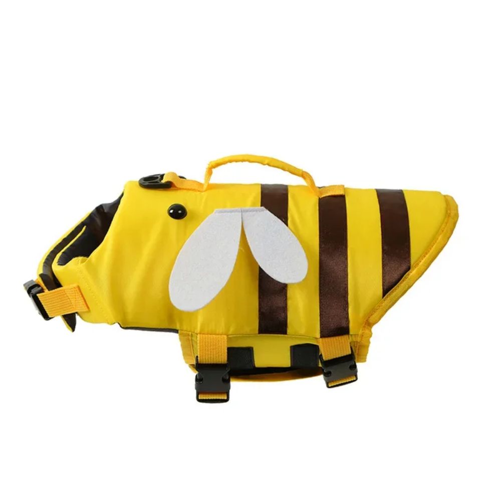 Bee and Dinosaur Dog Swim Vest in Yellow and Green