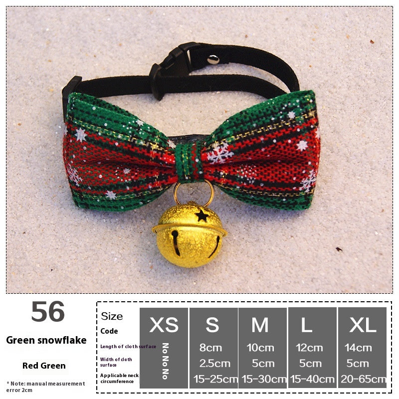 Christmas Dog Scarf with Bow Tie